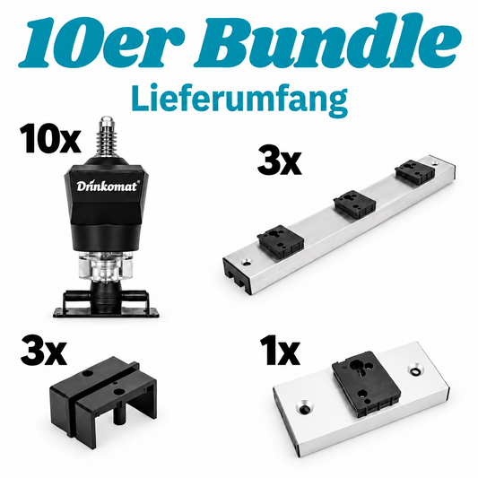 Drinkomat 10-piece bundle including mounting rail &amp; accessories