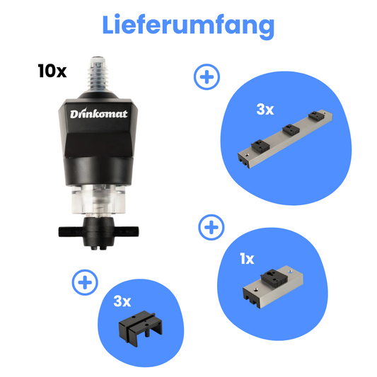 Drinkomat 10er Bundle inkl. Montageleiste & Zubehör